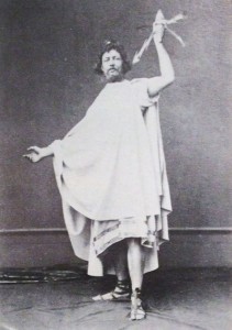 A young M.R. James playing the part of Peithetairos in Aristophanes' The Birds, Cambridge 1883
